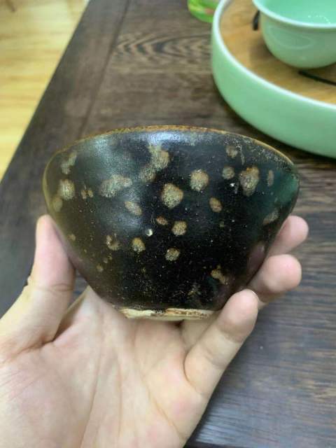 古玩陶瓷吉州窯剪紙貼花盞拍賣,當前價格1元