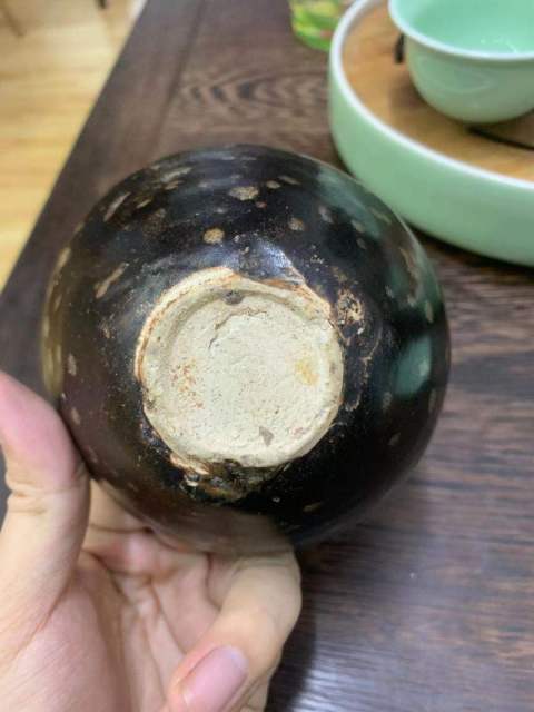 古玩陶瓷吉州窯剪紙貼花盞拍賣,當前價格1元
