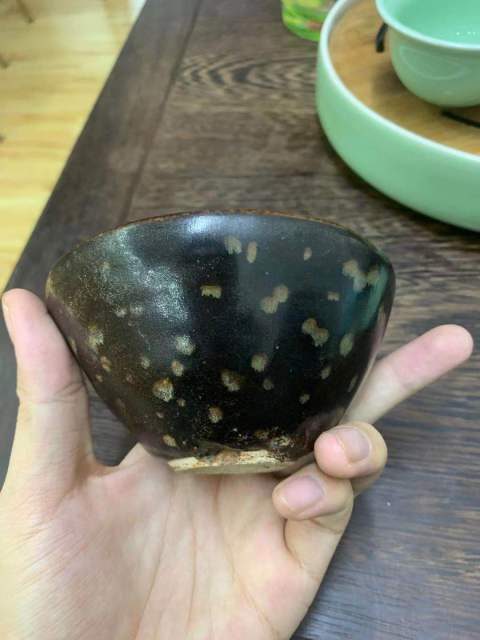 古玩陶瓷吉州窯剪紙貼花盞拍賣,當前價格1元