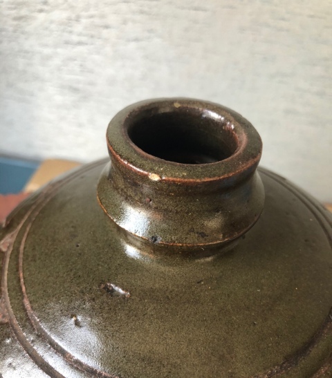 古玩陶瓷褐釉剔花嘟嚕瓶拍賣,當前價格120000元