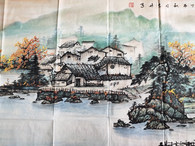 古玩字畫著名畫家-李丹《江南秋水圖》拍賣,當前價格999元