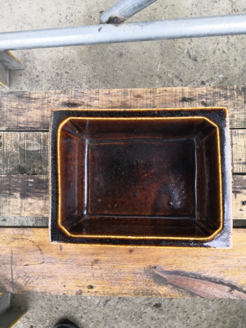 古玩陶瓷褐釉水仙盆拍賣，當前價格800元