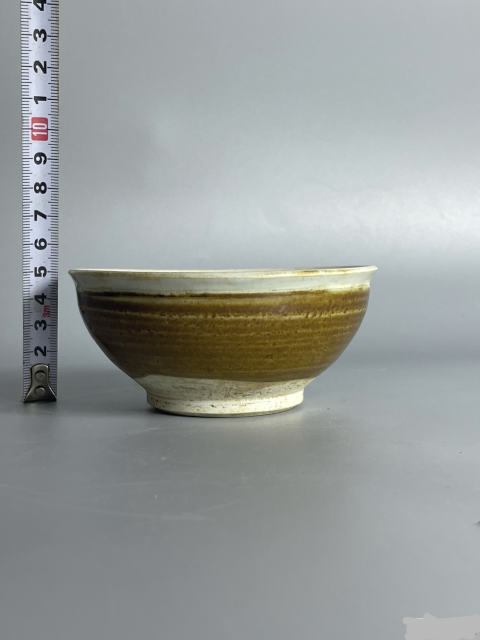 古玩陶瓷褐釉白覆倫碗拍賣，當前價格3600元
