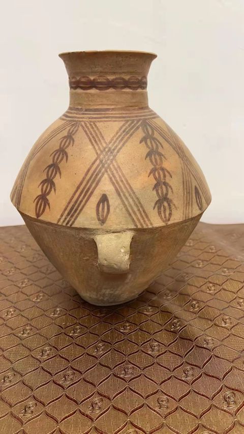 古玩陶瓷馬家窯連貝紋彩陶壺拍賣,當前價格4500元