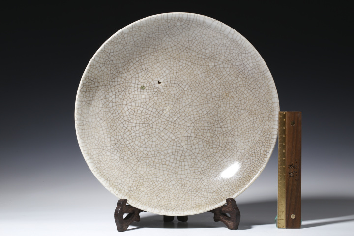 古玩陶瓷清乾隆· 精品哥釉大盤拍賣，當前價格2200元