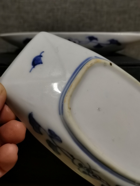 古玩陶瓷【精致茶船】民國青花鳳紋茶船一對拍賣,當前價格850元