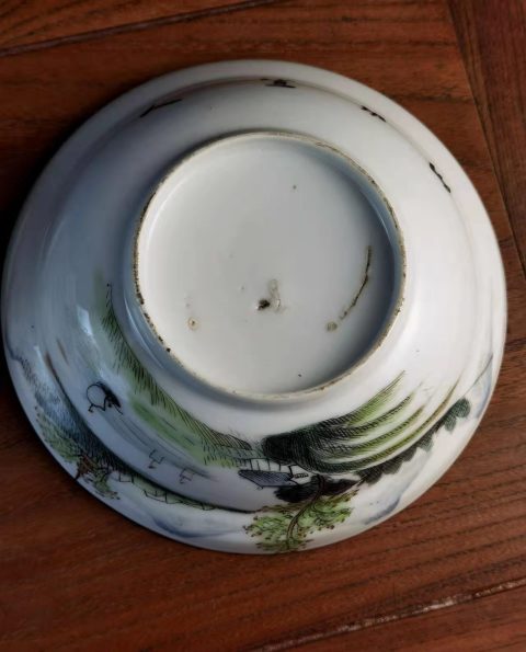古玩陶瓷青綠山水彩山水紋蓋碗拍賣,當前價格2888元