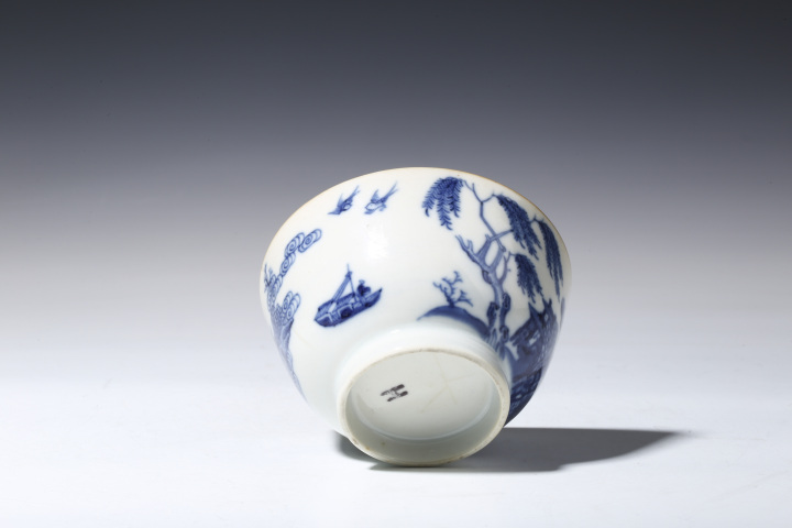 古玩陶瓷清乾隆·青花山水樓閣紋杯拍賣(mài)，當(dāng)前價(jià)格999元