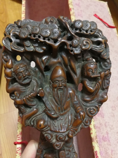 古玩雜項木雕八仙人物如意擺件拍賣,當前價格8000元