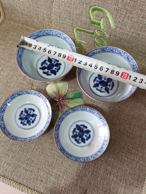 古玩陶瓷【高檔茶盞】晚清青花加彩蓋碗一對拍賣,當(dāng)前價格888元