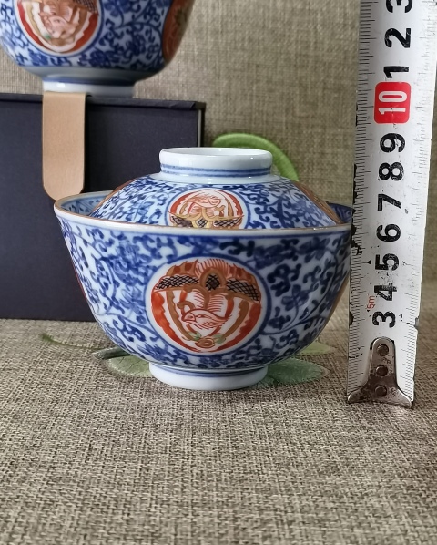 古玩陶瓷【高檔茶盞】晚清青花加彩蓋碗一對拍賣,當(dāng)前價格888元