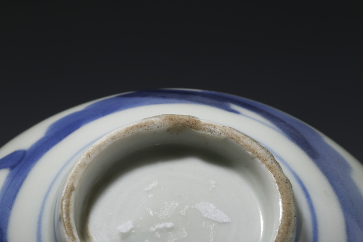 古玩陶瓷清晚期 精品青花嬰戲紋碗拍賣，當前價格550元