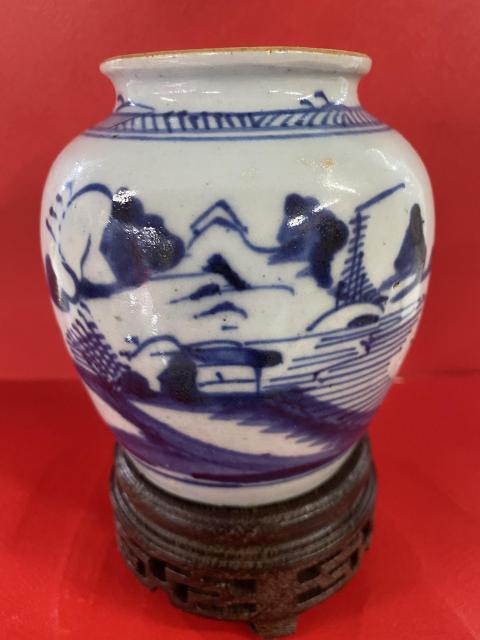 古玩陶瓷山水紋青花太白樽拍賣，當前價格1600元
