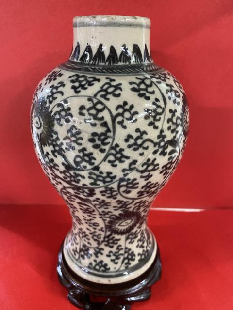 古玩陶瓷花卉紋青花雞腿蓋瓶拍賣，當前價格1740元