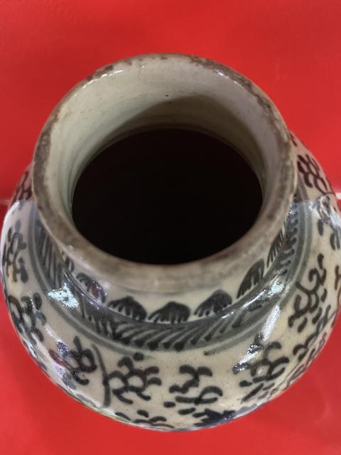 古玩陶瓷花卉紋青花雞腿蓋瓶拍賣，當前價格1740元
