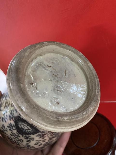 古玩陶瓷花卉紋青花雞腿蓋瓶拍賣，當前價格1740元