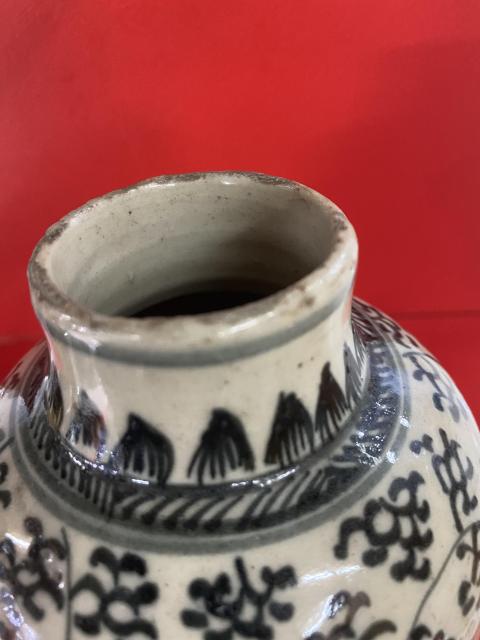 古玩陶瓷花卉紋青花雞腿蓋瓶拍賣，當前價格1740元
