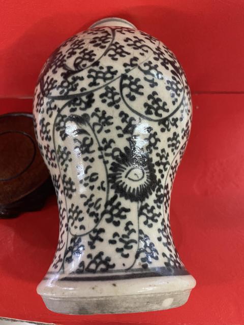 古玩陶瓷花卉紋青花雞腿蓋瓶拍賣，當前價格1740元