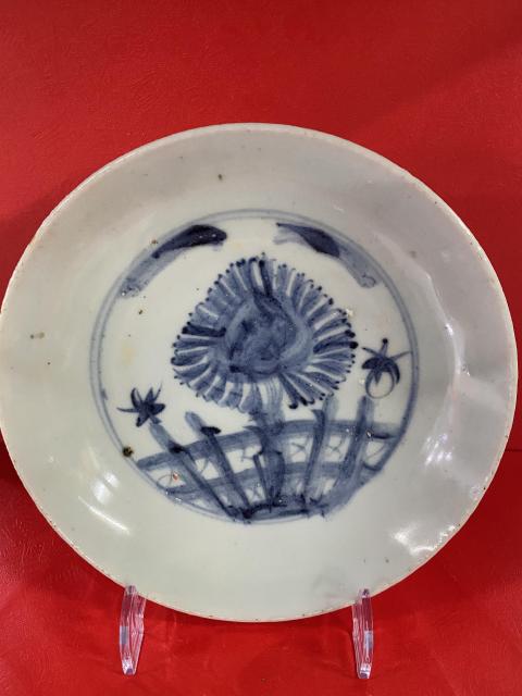 古玩陶瓷花卉紋青花盤拍賣，當前價格1340元