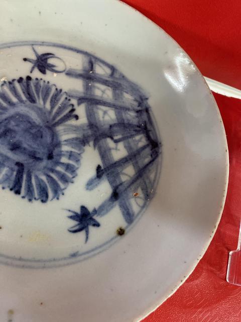 古玩陶瓷花卉紋青花盤拍賣，當前價格1340元