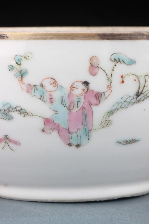 古玩陶瓷【5607】清同治  本朝款粉彩五子奪魁圖蓋罐拍賣，當前價格2580元