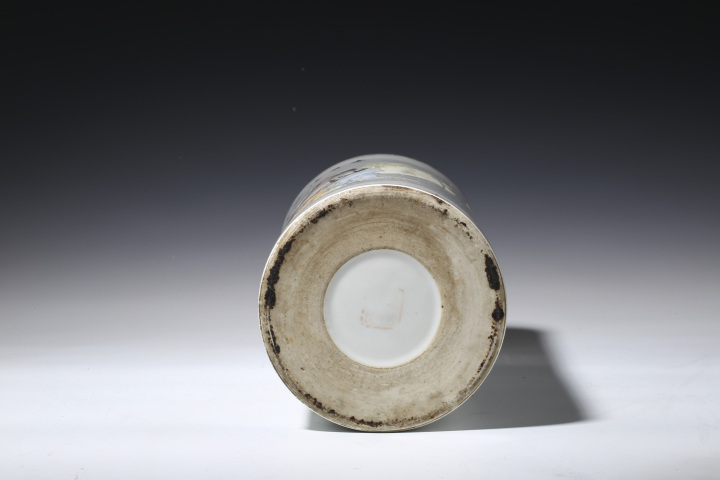 古玩陶瓷民國·馬慶云作淺絳彩人物紋帽筒拍賣，當前價格15000元