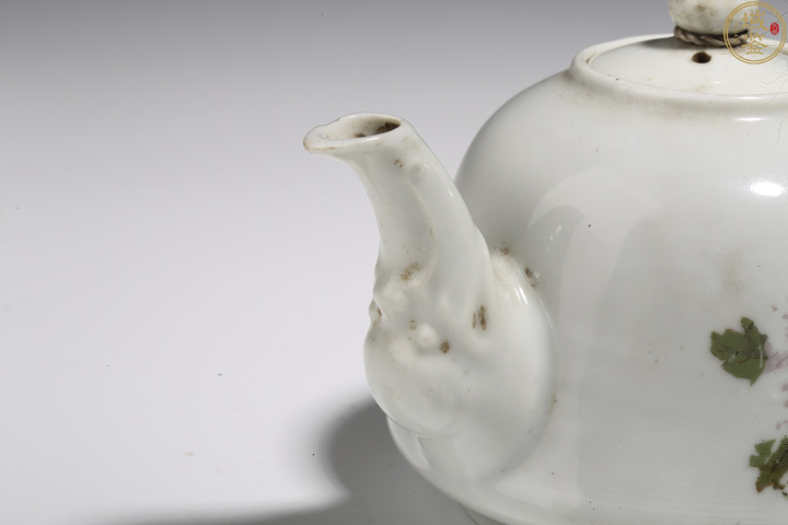 古玩陶瓷民國?貼花花卉紋執壺拍賣，當前價格550元