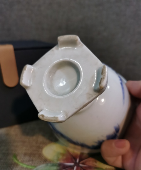古玩陶瓷【精美高足杯】民國青花山水紋高足碗拍賣,當前價格280元