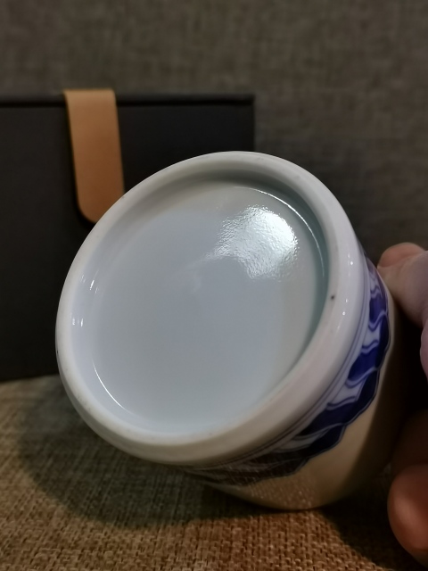 古玩陶瓷【別致茶葉罐】民國仿晚清青花個人茶葉罐拍賣,當前價格236元