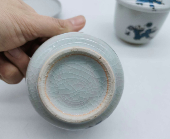 古玩陶瓷嬰戲紋蓋杯拍賣,當前價格268元