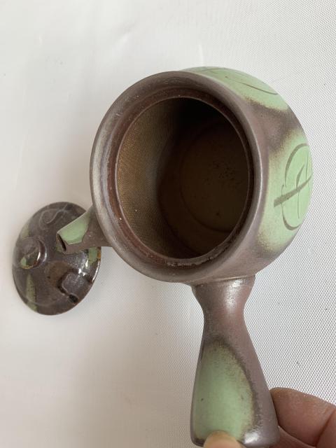 古玩陶瓷綠釉側把壺拍賣，當前價格260元