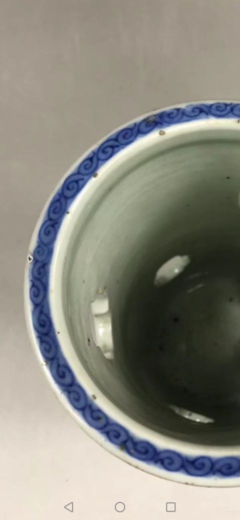 古玩陶瓷青花加彩人物帽筒拍賣,當前價格36000元