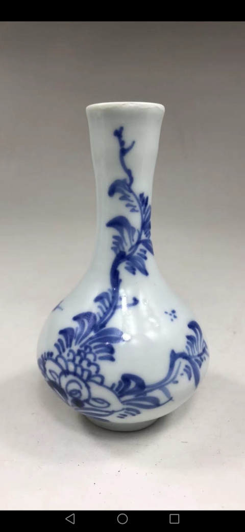 古玩陶瓷青花花卉紋撇口瓶拍賣,當前價格1500元