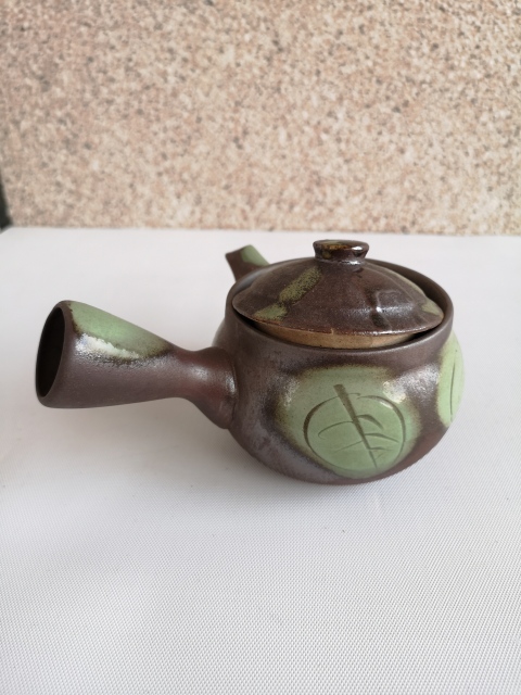 古玩陶瓷綠釉側把壺拍賣，當前價格260元
