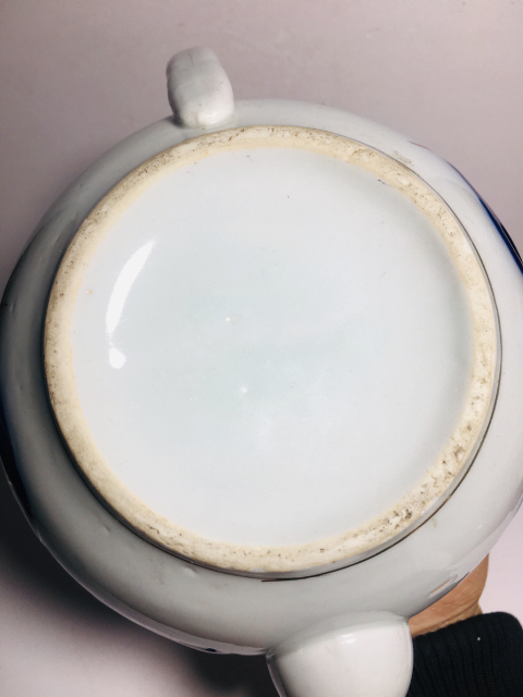 古玩陶瓷民國青花加彩花卉紋茶壺拍賣，當前價格1800元