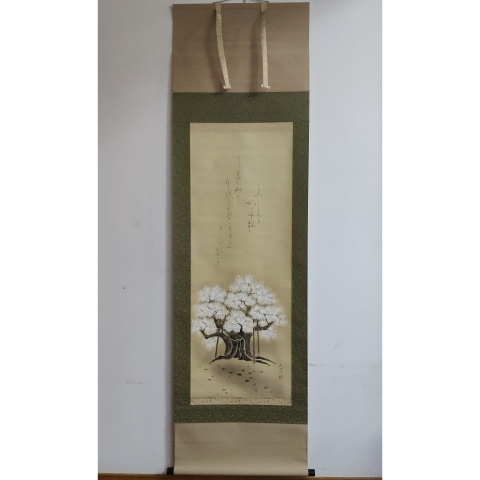 古玩字畫創(chuàng)匯時(shí)期原裝舊裱花鳥立軸拍賣,當(dāng)前價(jià)格199元