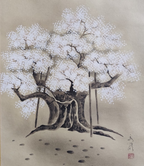 古玩字畫創(chuàng)匯時(shí)期原裝舊裱花鳥立軸拍賣,當(dāng)前價(jià)格199元