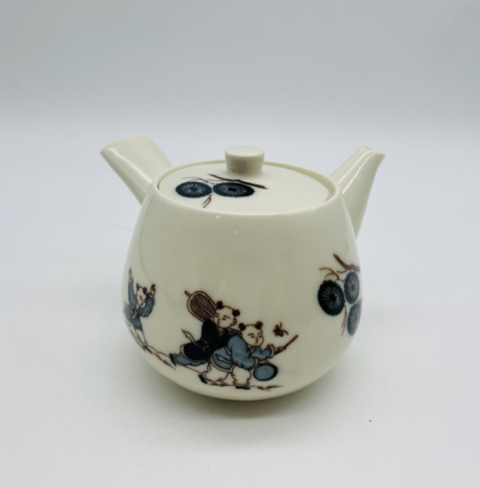 古玩陶瓷嬰戲紋側把壺拍賣，當前價格220元