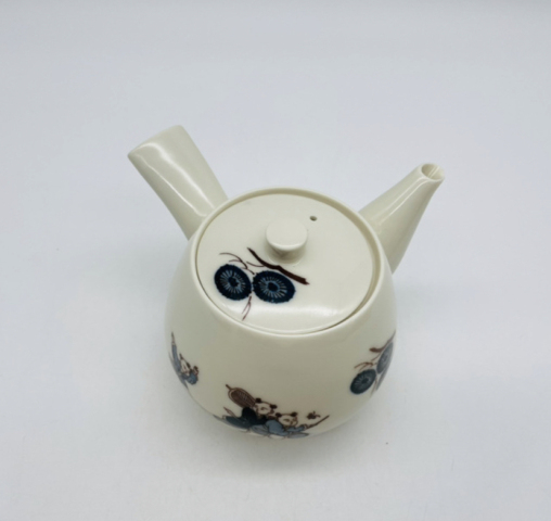 古玩陶瓷嬰戲紋側把壺拍賣，當前價格220元