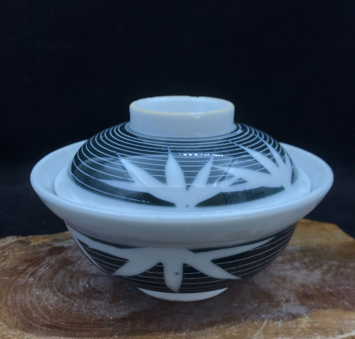 古玩陶瓷竹紋蓋碗拍賣，當前價格260元