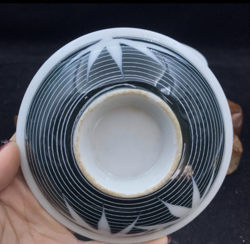 古玩陶瓷竹紋蓋碗拍賣，當前價格260元