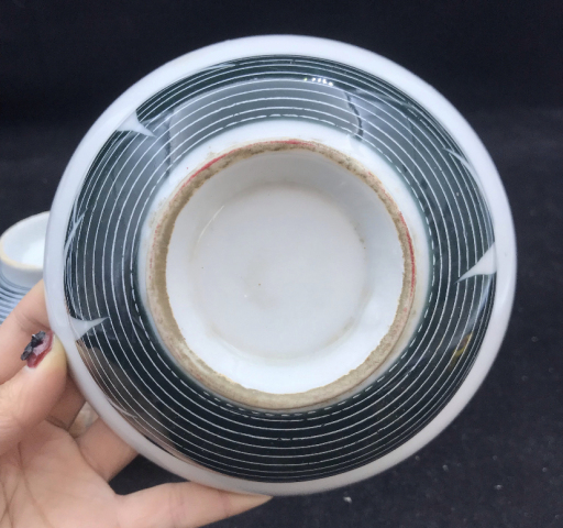 古玩陶瓷竹紋蓋碗拍賣，當前價格260元