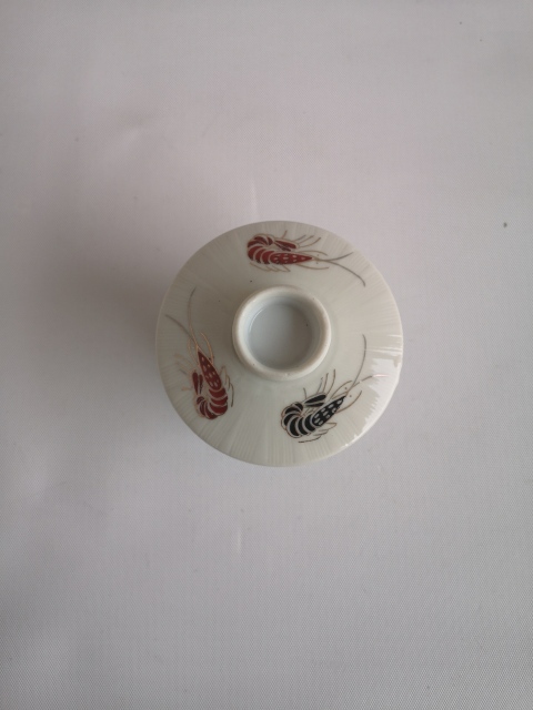 古玩陶瓷蝦紋描金彩瓷蓋杯拍賣，當前價格198元
