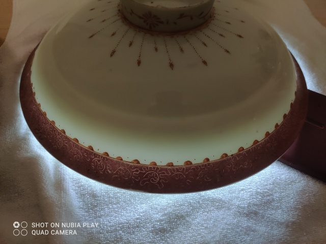 古玩陶瓷胭脂紅彩瓔珞紋蓋碗拍賣,當前價格2000元