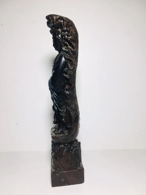 古玩雜項紫檀木雕百財觀音拍賣,當前價格688元