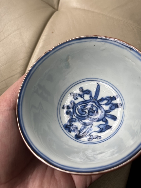 古玩陶瓷康熙花卉紋青花碗拍賣，當前價格1800元