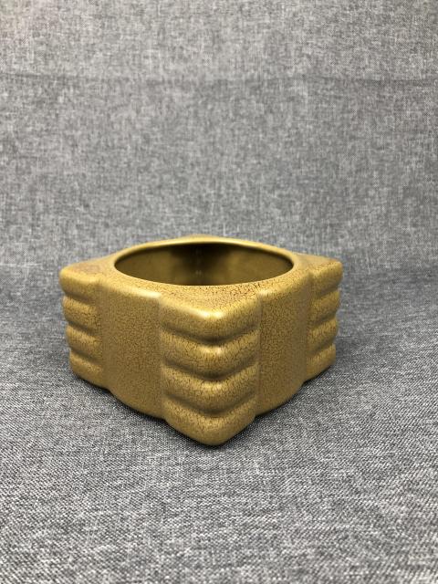 古玩陶瓷(已保真)茶葉末琮式洗拍賣,當前價格980元