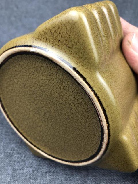 古玩陶瓷(已保真)茶葉末琮式洗拍賣,當前價格980元