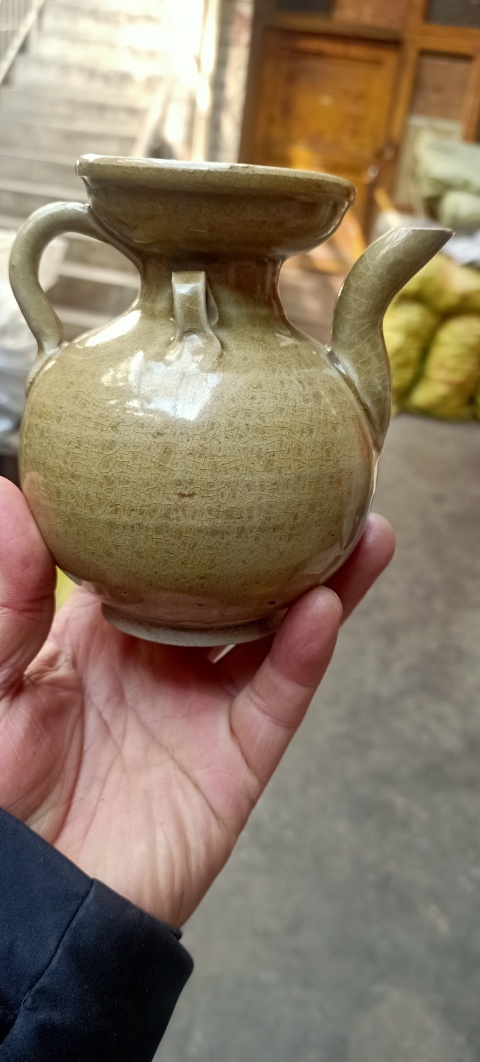 古玩陶瓷青釉雙系執壺拍賣，當前價格5900元