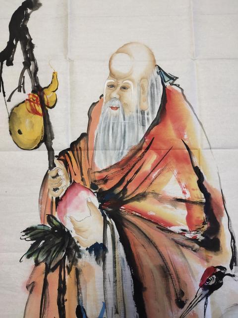 古玩字畫中國書法家協會會員－馬永超《壽星圖》拍賣，當前價格1369元
